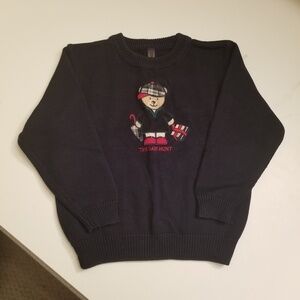 2 for 25! Little Boy Teddy Bear Knit Blue Sweater